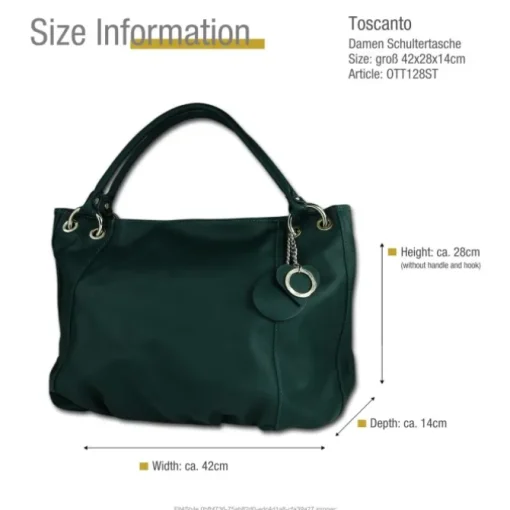 Toscanto Damen Henkeltasche Leder Tasche türkis OTT128ST