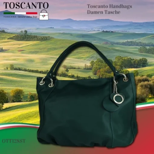 Toscanto Damen Henkeltasche Leder Tasche türkis OTT128ST