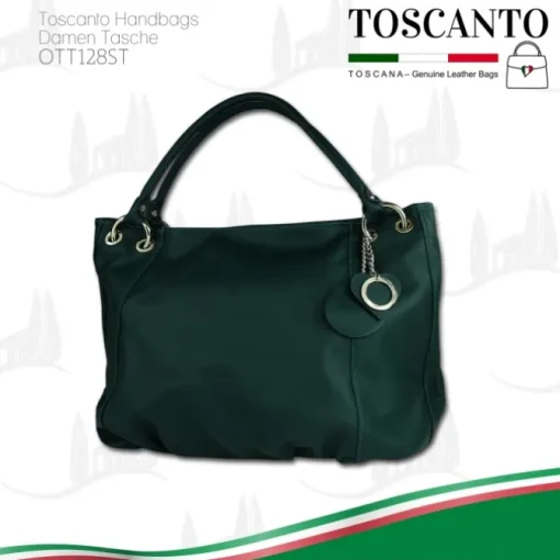 Toscanto Damen Henkeltasche Leder Tasche türkis OTT128ST
