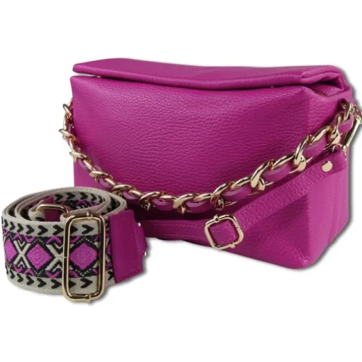 Toscanto Damen Jugend Citytasche Leder Tasche pink fuchsia OTT818UP