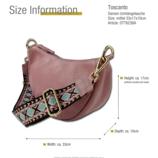 Toscanto Damen Jugend Citytasche Leder Tasche rosa OTT823BA