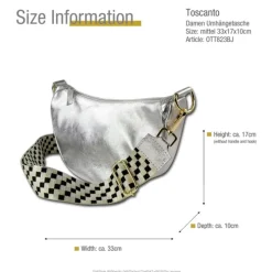Toscanto Damen Jugend Citytasche Leder Tasche silber OTT823BJ