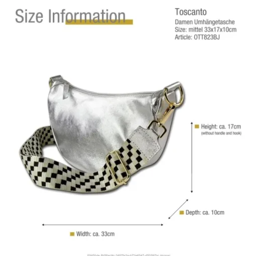 Toscanto Damen Jugend Citytasche Leder Tasche silber OTT823BJ
