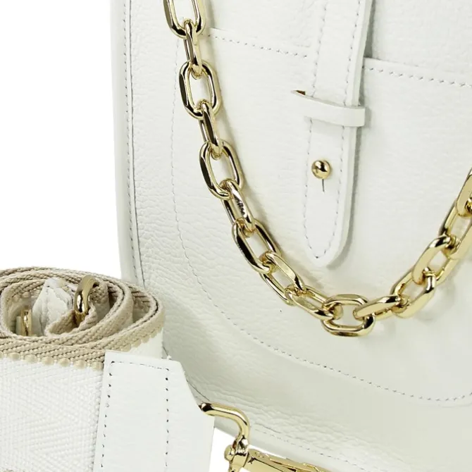 Toscanto Damen Jugend Citytasche Leder Tasche weiß OTT158UW