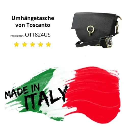 Toscanto Damen Jugend Citytasche Leder Tasche schwarz OTT824US