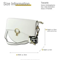 Toscanto Damen Jugend Citytasche Leder Tasche weiß OTT824UW