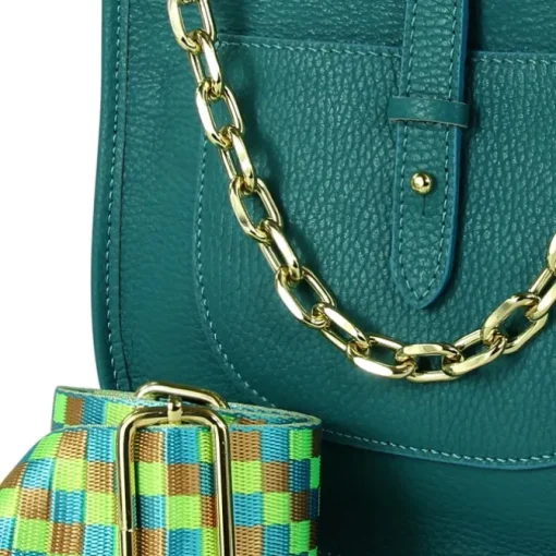 Toscanto Damen Jugend Citytasche Leder Tasche türkis OTT158UT