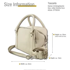 Toscanto Damen Jugend Citytasche Leder Tasche beige OTT822UI