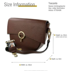 Toscanto Damen Jugend Citytasche Leder Tasche dunkelbraun OTT824UN