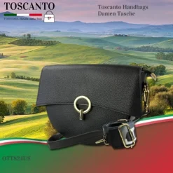 Toscanto Damen Jugend Citytasche Leder Tasche schwarz OTT824US