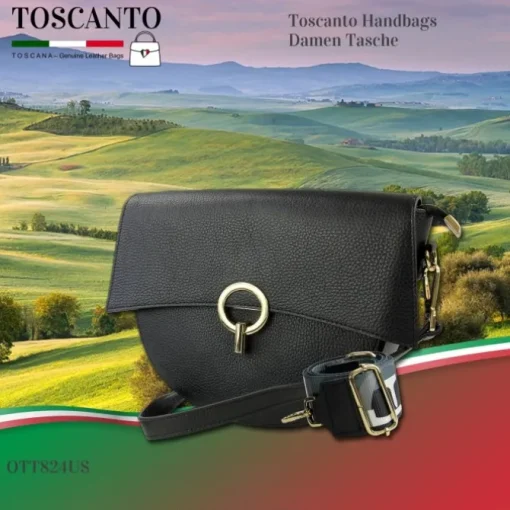 Toscanto Damen Jugend Citytasche Leder Tasche schwarz OTT824US