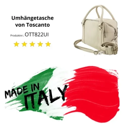 Toscanto Damen Jugend Citytasche Leder Tasche beige OTT822UI