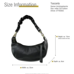 Toscanto Damen Jugend Citytasche Leder Tasche schwarz OTT830US