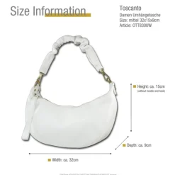 Toscanto Damen Jugend Citytasche Leder Tasche weiß OTT830UW