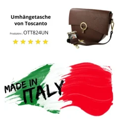 Toscanto Damen Jugend Citytasche Leder Tasche dunkelbraun OTT824UN