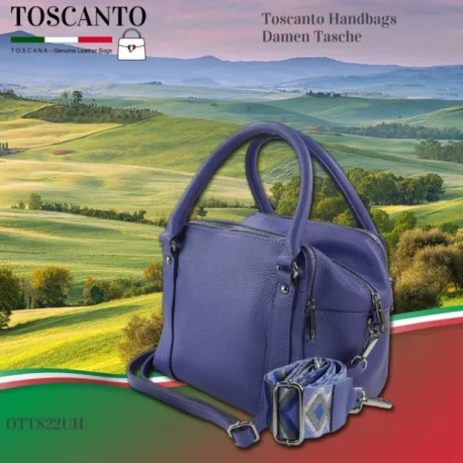 Toscanto Damen Jugend Citytasche Leder Tasche blau OTT822UH
