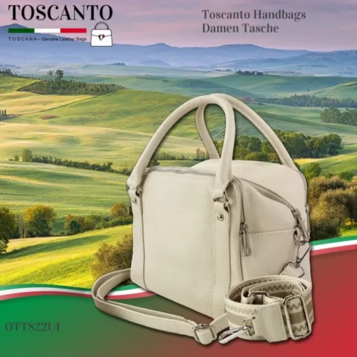 Toscanto Damen Jugend Citytasche Leder Tasche beige OTT822UI