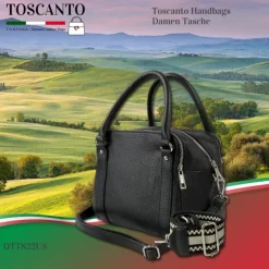 Toscanto Damen Jugend Citytasche Leder Tasche schwarz OTT822US