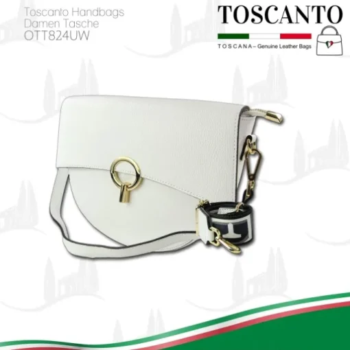 Toscanto Damen Jugend Citytasche Leder Tasche weiß OTT824UW