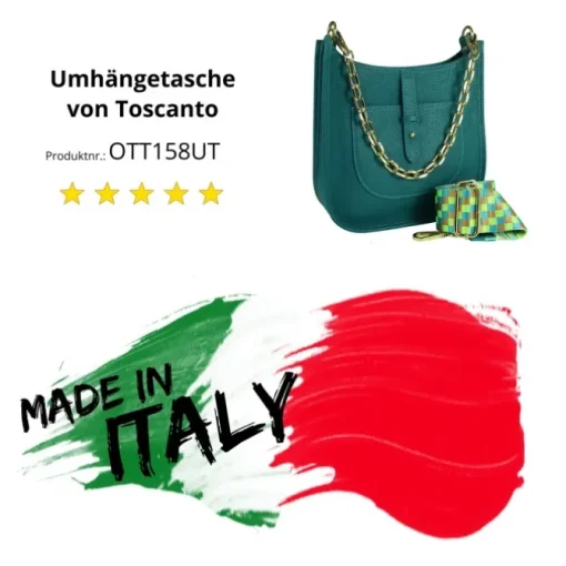 Toscanto Damen Jugend Citytasche Leder Tasche türkis OTT158UT