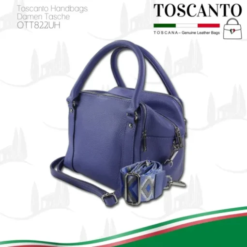 Toscanto Damen Jugend Citytasche Leder Tasche blau OTT822UH