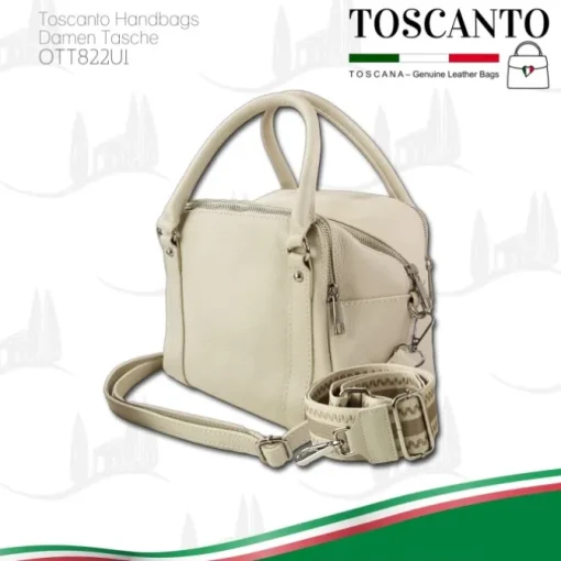 Toscanto Damen Jugend Citytasche Leder Tasche beige OTT822UI