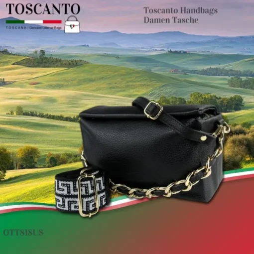 Toscanto Damen Jugend Citytasche Leder Tasche schwarz OTT818US