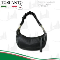Toscanto Damen Jugend Citytasche Leder Tasche schwarz OTT830US