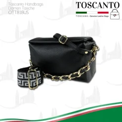 Toscanto Damen Jugend Citytasche Leder Tasche schwarz OTT818US