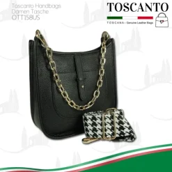 Toscanto Damen Jugend Citytasche Leder Tasche schwarz OTT158US