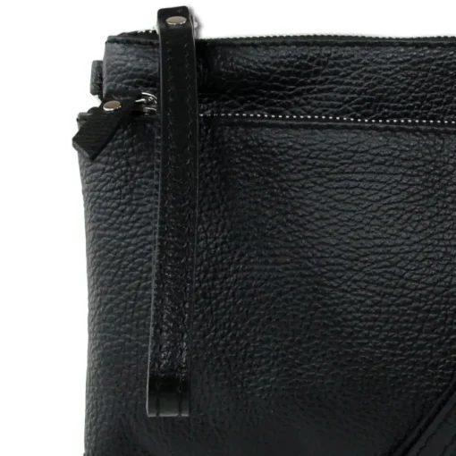 Toscanto Damen Jugend Handgelenktasche Leder Tasche schwarz OTT816US