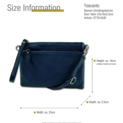 Toscanto Damen Jugend Handgelenktasche Leder Tasche blau OTT816UB