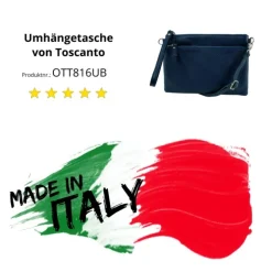 Toscanto Damen Jugend Handgelenktasche Leder Tasche blau OTT816UB