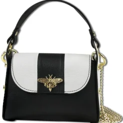 Toscanto Damen Leder Tasche schwarz weiß OTT833USW