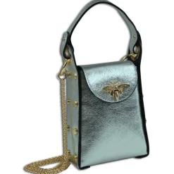Toscanto Damen Leder Tasche silbergrau metallic OTTM802UK