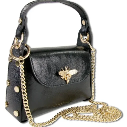 Toscanto Damen Leder Tasche schwarz metallic OTTM805UM