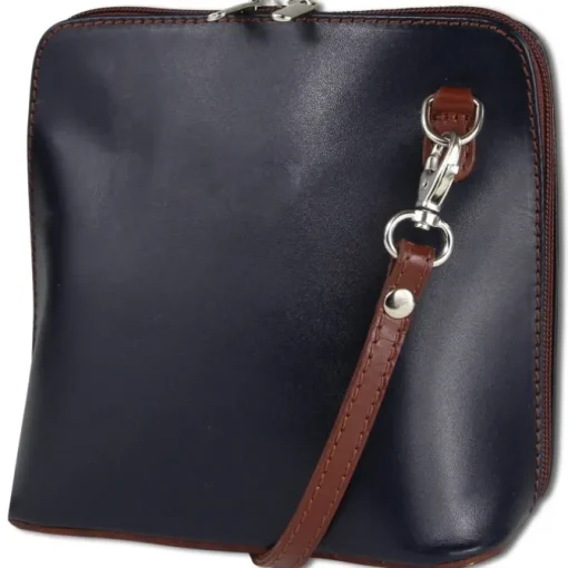 Toscanto Damen Leder Tasche blau braun OTT109UB