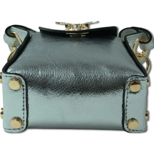 Toscanto Damen Leder Tasche silbergrau metallic OTTM802UK