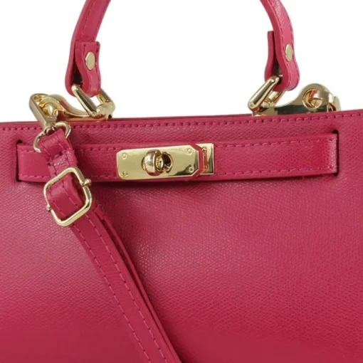 Toscanto Damen Leder Tasche pink fuchsia OTT812UP