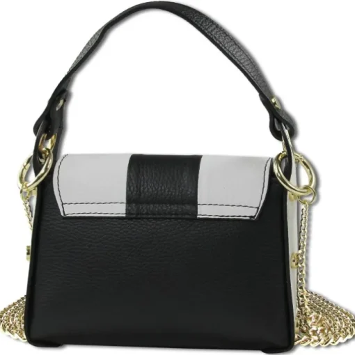 Toscanto Damen Leder Tasche schwarz weiß OTT833USW