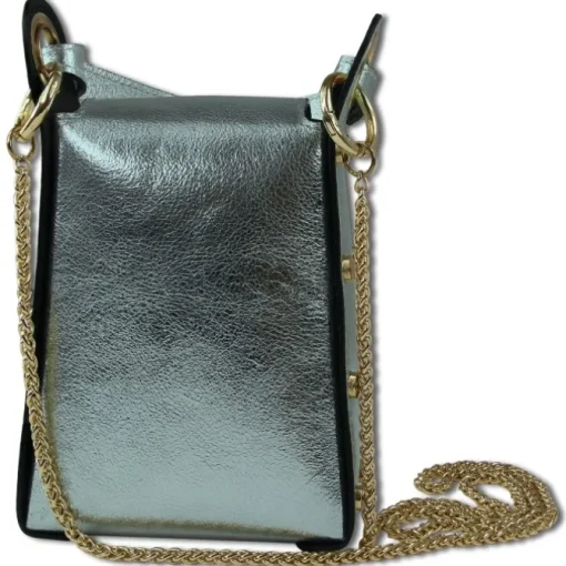 Toscanto Damen Leder Tasche silbergrau metallic OTTM802UK
