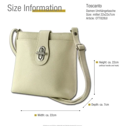 Toscanto Damen Leder Tasche beige OTT828UI