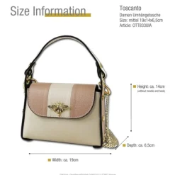 Toscanto Damen Leder Tasche beige rosa OTT833UIA