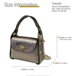 Toscanto Damen Leder Tasche bronze metallic braun OTT831UN3