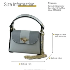 Toscanto Damen Leder Tasche grau hellgrau OTT833UKK