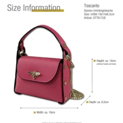 Toscanto Damen Leder Tasche coralle rosa OTT817UE