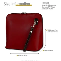 Toscanto Damen Leder Tasche rot schwarz OTT109UR