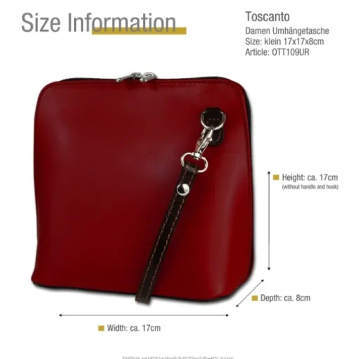 Toscanto Damen Leder Tasche rot schwarz OTT109UR