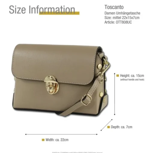 Toscanto Damen Leder Tasche taupe beige OTT808UC