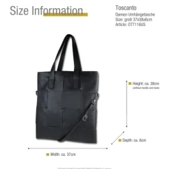Toscanto Damen Leder Tasche schwarz OTT116US